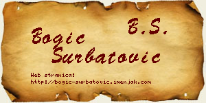 Bogić Šurbatović vizit kartica